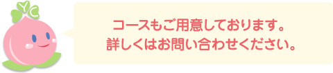 コースもご用意しております。
			詳しくはお問い合わせください。